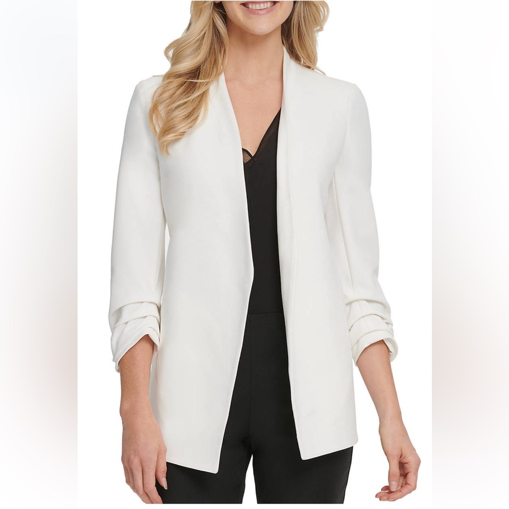 Chaus New York White Open Front Blazer - Picture 2 of 16